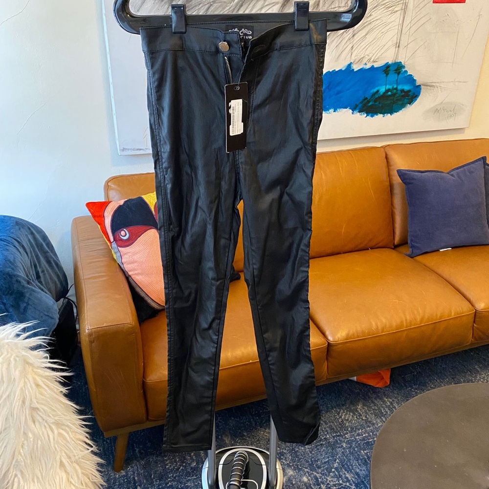 ASOS coated faux leather skinny jeans